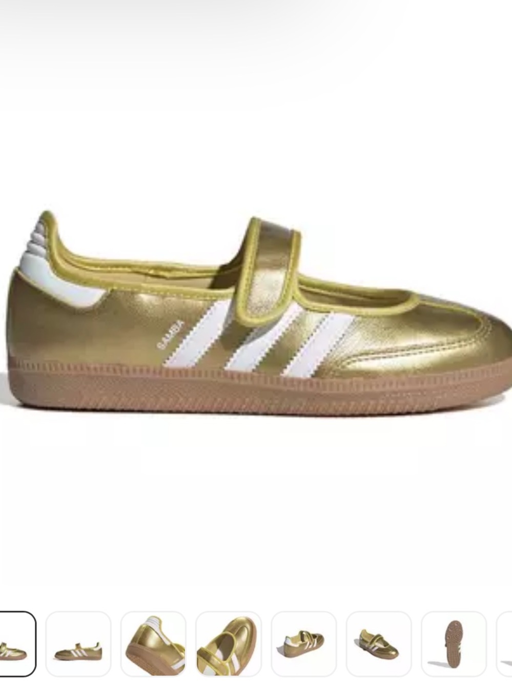 adidas Originals Women’s Samba Jane Mary-Jane Shoes in Metallic Gold and White